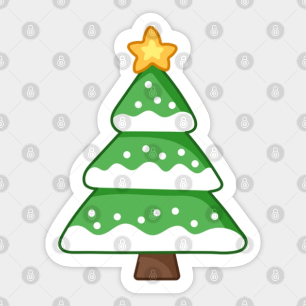 Christmas Tree With Snow Sticker by kyokyyosei